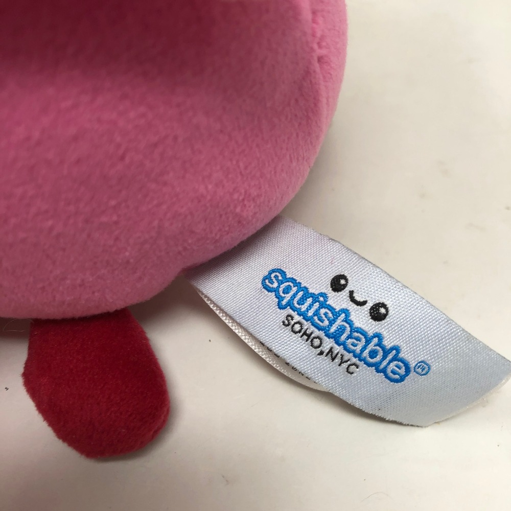 Squishable Mini Lovebug 7" Plush Pink White Heart Wings Soft Bug - Picture 8 of 9